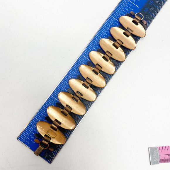 521 Vintage Matisse green enameled copper bracelet - Picture 6 of 7